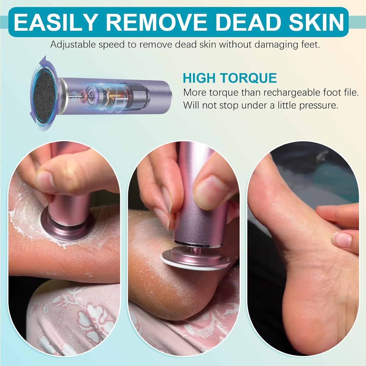 Electric Foot Callus Remover with Hand Callus Remover, Adjustable Speed Professional Electric Foot File Filer Sander Pedicure Tools for Feet Heel Dead Cracked Skin Women Men Use (Gray)