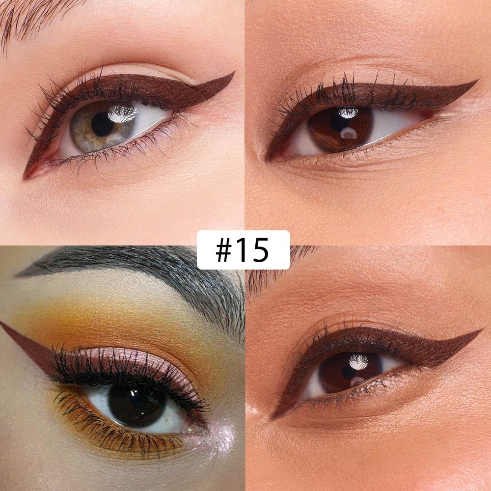 evpct 1Pcs Maroon Liquid Eyeliner Makeup Waterproof Maroon Eye Liners for Women, Eyes Wing Eyeliner Stamps Shapes Colored Eyeliner delineador de ojos a prueba de agua contra el agua blanco para ojos