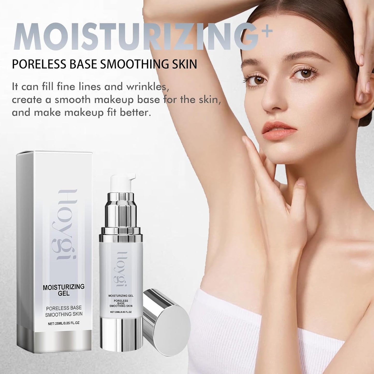 Makeup Moisturizing Gel, Poreless Base Smoothing Primer, Natural and Lightweight, 0.85 Fl Oz