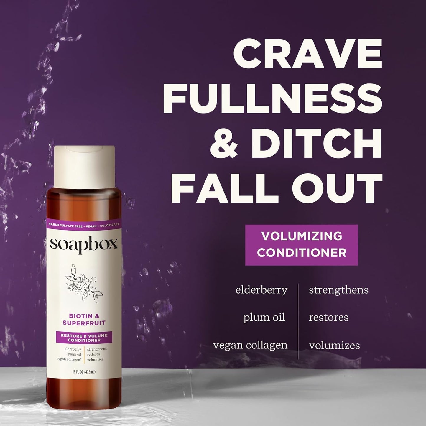 Soapbox Biotin & Collagen Super Fruit Conditioner for Thin, Fine, Thinning Hair | Volumizing & Softening Conditioner to Promote Hair Growth, Strength, Fullness, 1 Liter Pump Bottle