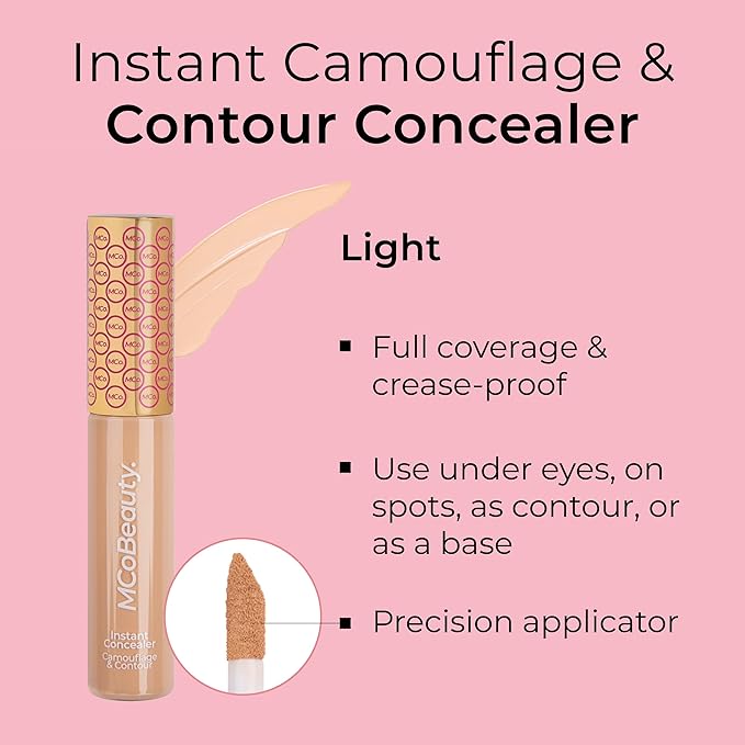 MCoBeauty Instant Concealer Camouflage & Contour, Light, Perfecting Contour with Flawless Coverage, Vegan, Cruelty Free Cosmetics