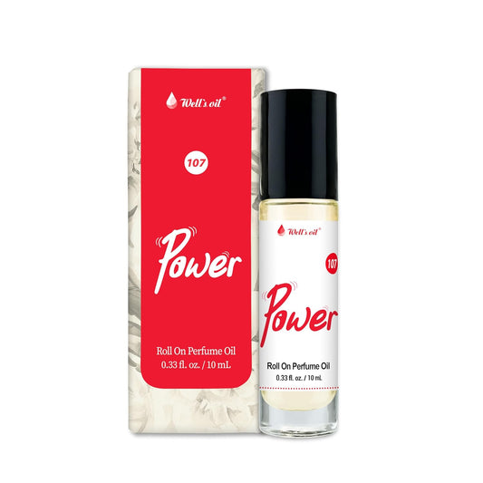 Well's Oil Roll-On Perfume Oil (Power) | Herbal Woody Notes | Long-Lasting | Paraben-Free | 0.33 Fl Oz / 10 ml