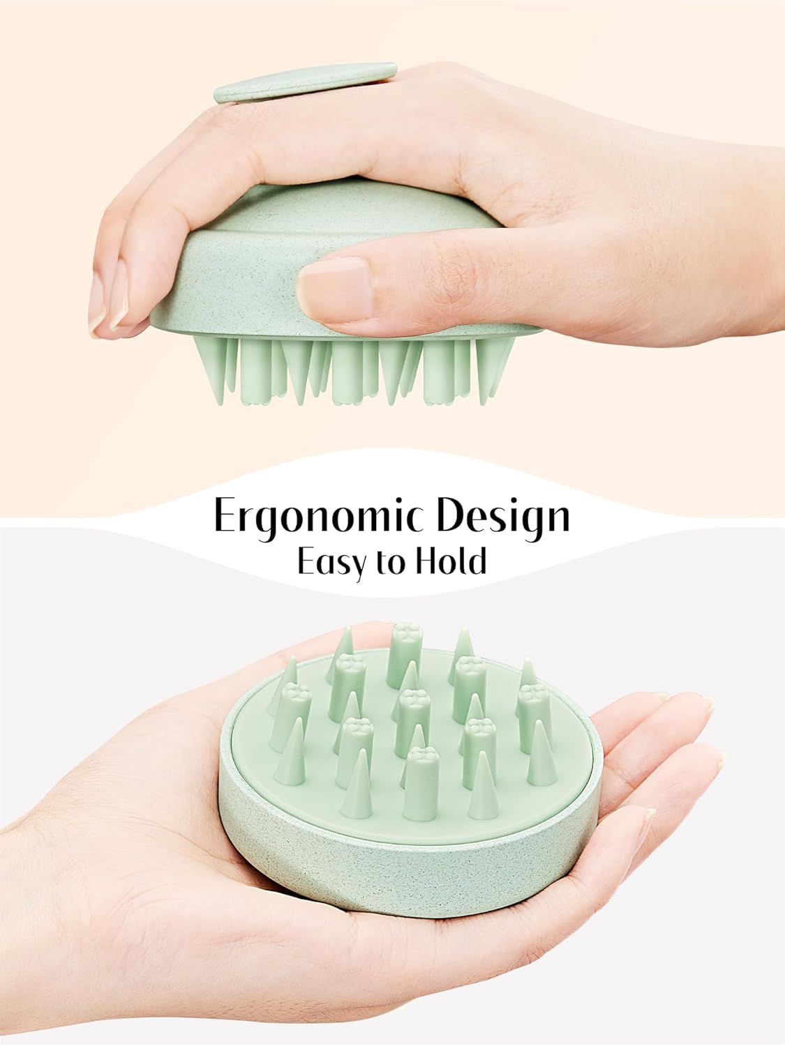 HEETA Hair Scalp Massager for Hair Growth, Shampoo Brush, Scalp Scrubber Exfoliator with Soft Silicone Bristles for Dandruff Removal to Relieve Stress, Wet Dry Use Updated Material, Green