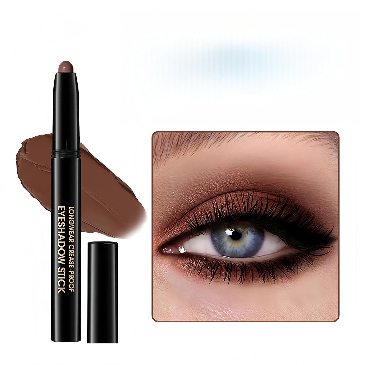 MAEPEOR 10 Colors Cream Eyeshadow Stick Silky Smooth Matte Shimmer Eyeshadow Pen Waterproof and Long Lasting Shadow Pencil for Girls and Women (Color 02)