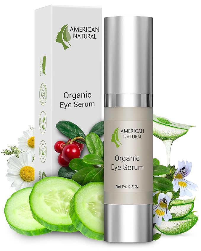 Blend Organic Eye Serum For Bags Under Eyes - Dark Eye Circle Remover with Eyebright Extract - Under Eye Serum For Dark Circles and Puffiness - Anti Aging Eye Cream For Women (0.5Oz)