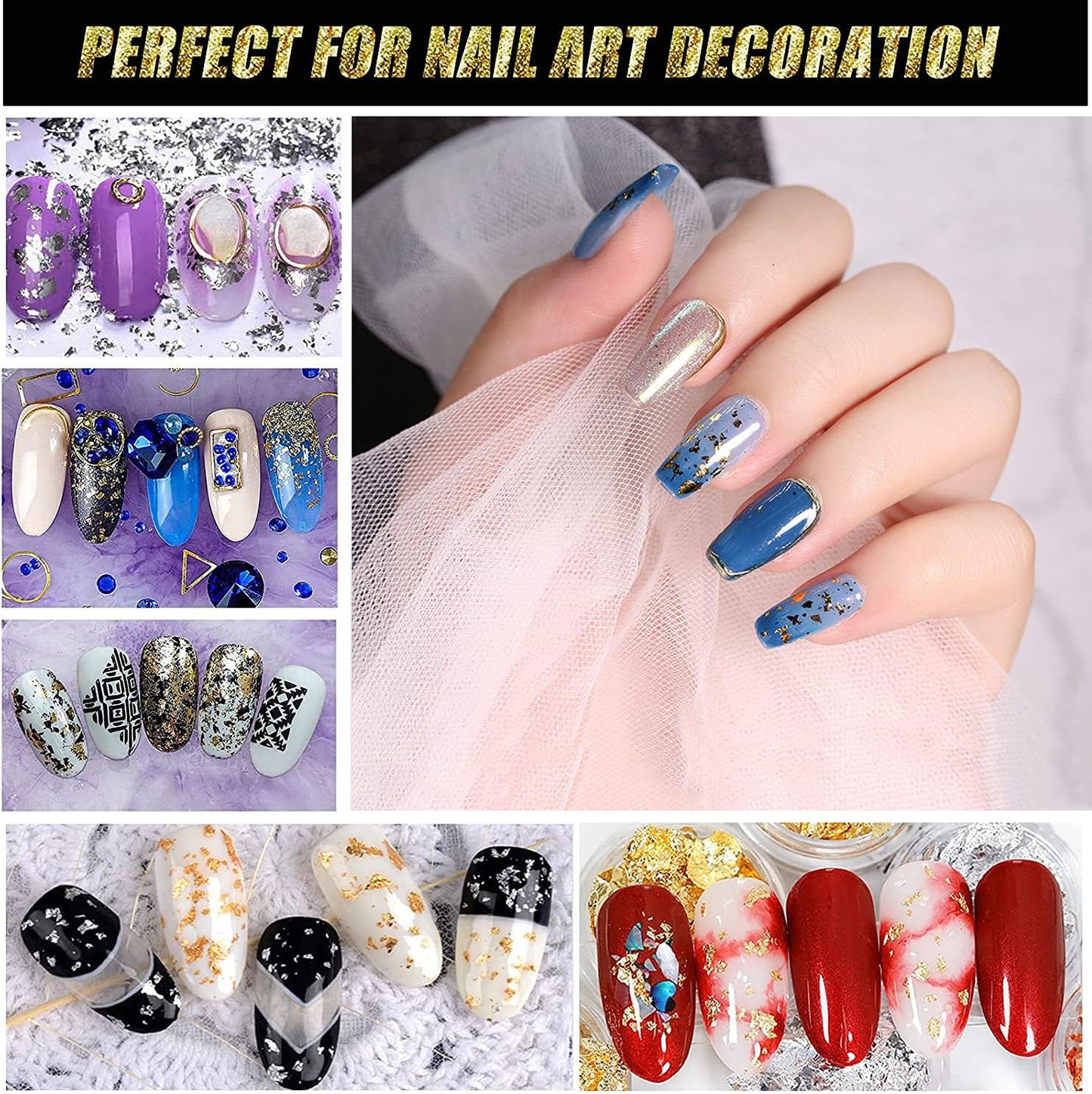 Gilding Flakes Set,Gold Foil Flakes for Resin,3 Bottles Metallic Foil Flakes for Resin Jewelry Making,Nails,Painting Art,Crafts and Slime(Gold, Silver, Copper Colors)