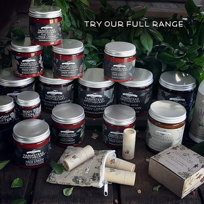 Farmstead Apothecary 100% Natural Lip Balm with Organic Beeswax, Organic Shea Butter & Organic Coconut Oil, Boysenberry Vanilla 0.2oz (Pack of 2)