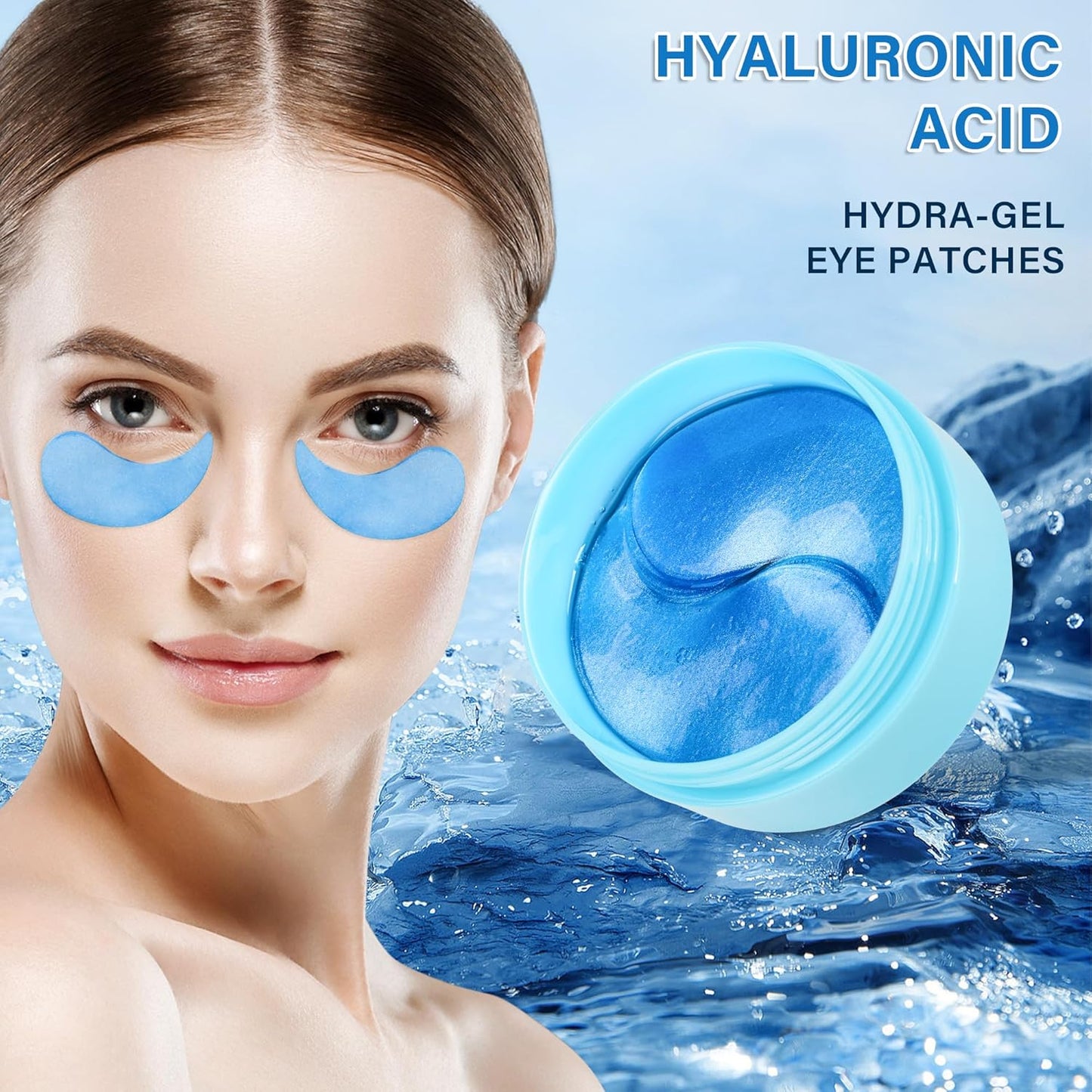 Hyaluronic Acid Eye Patch (60 pairs)-Collagen Eye Patch-Eye Skin Care Mask for Dark Circles, Wrinkles, Eye Pockets, Anti-Aging Rejuvenating Eye Mask, Female