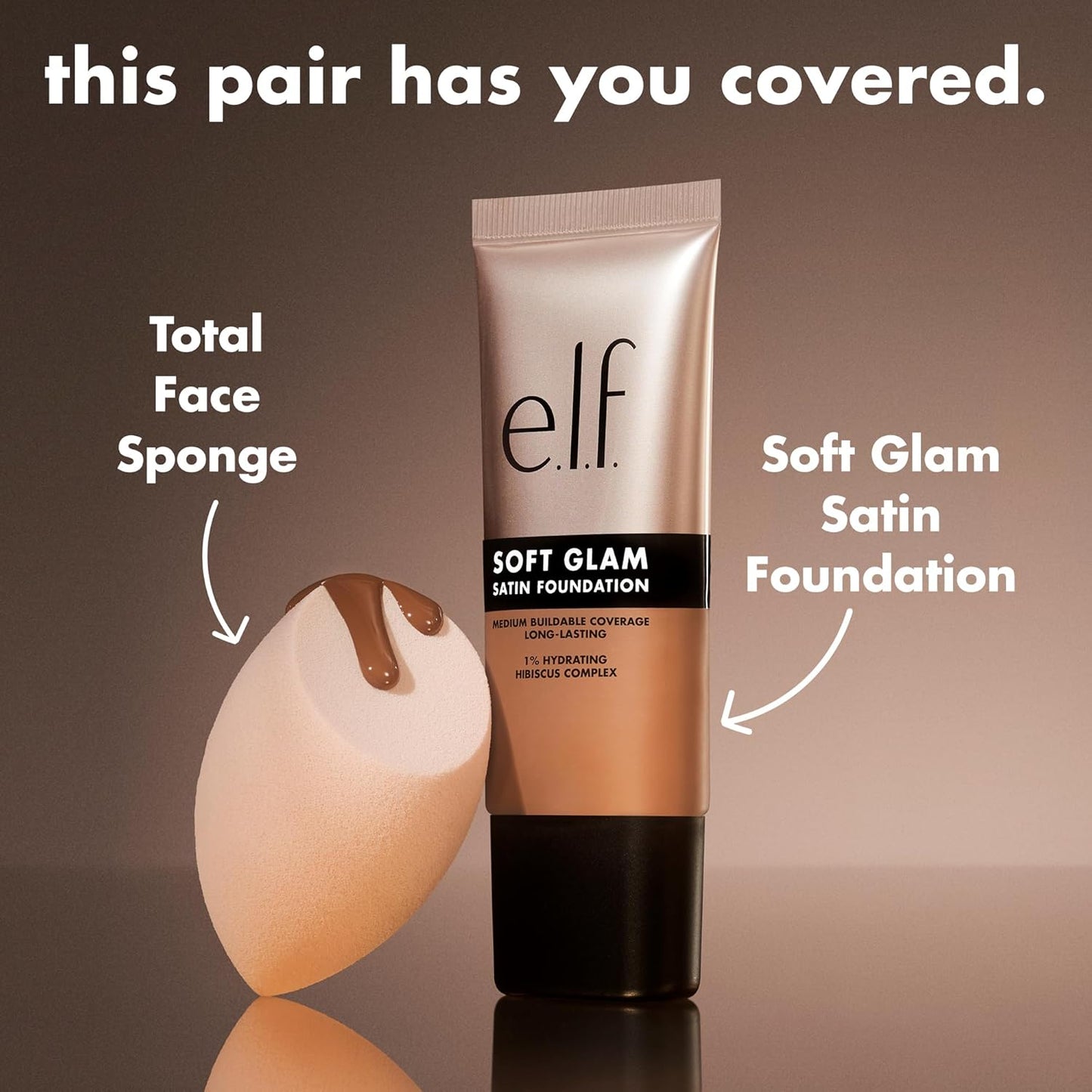 e.l.f. Soft Glam Foundation, Medium Coverage, Long-Lasting & Buildable Foundation For A Smooth, Satin Finish, Vegan & Cruelty-Free, 62 Rich Warm