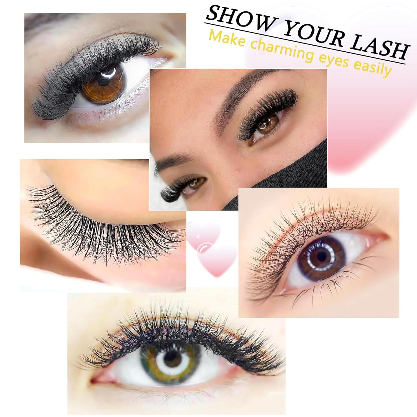 W Lash Extensions Supplies 6D Eyelash Extensions W Shape 0.07mm Thickness C Curl 13mm Premade Fans Easy Fan Lashes Volume Matte Black 12 Rows Crisscross Eye Lashes(W-6D-0.07-C,13mm)