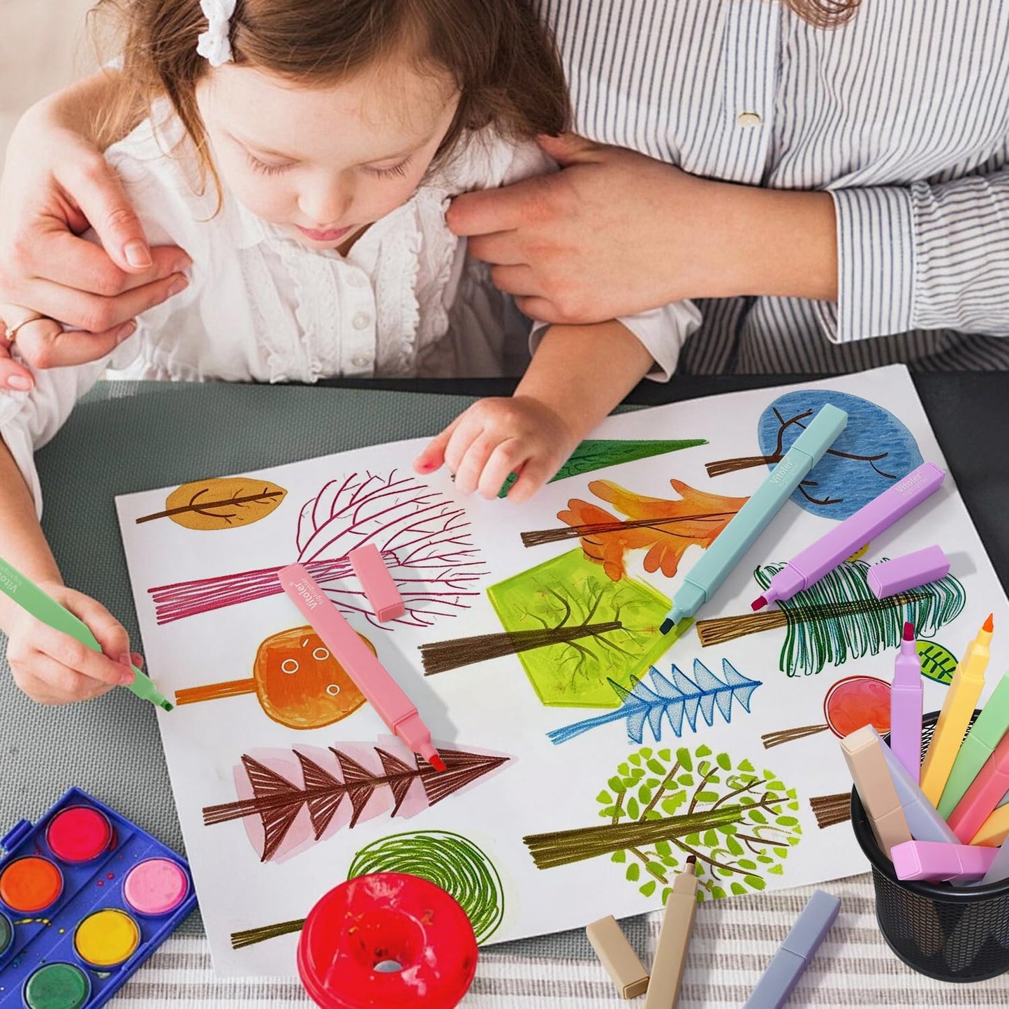 Bible Highlighters, 10 Pack, Assorted Colors, Fast Dry, Pastel Highlighters No Bleed, Set, Bible Journaling Highlighter, Marker, Colored School Supplies