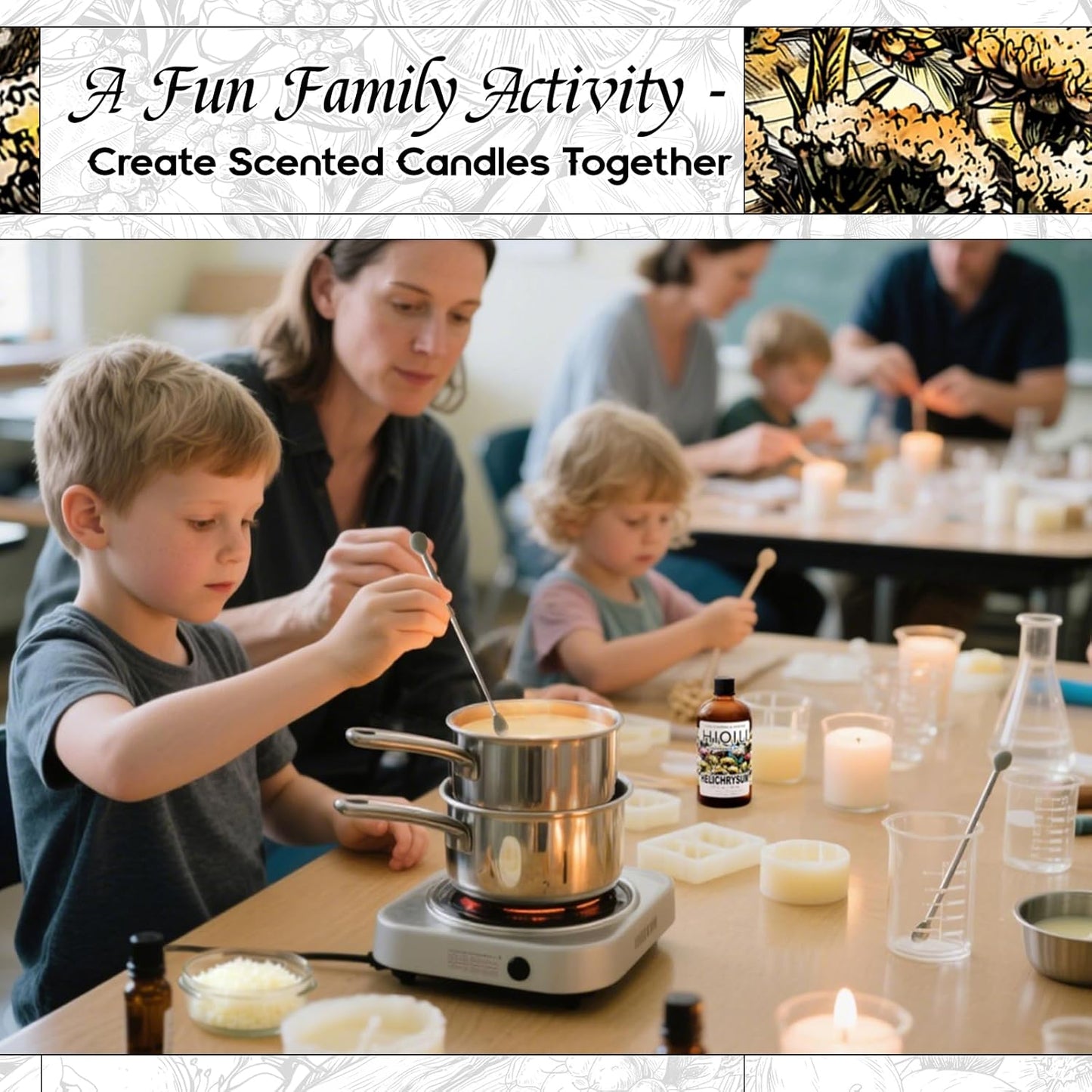 HIQILI Helichrysum Fragrance Oil for Home Diffuser, Floral Scents for Candle, Soap and Perfume Making, Blend to Body Lotion & Moisturizer - 5.07 Fl Oz