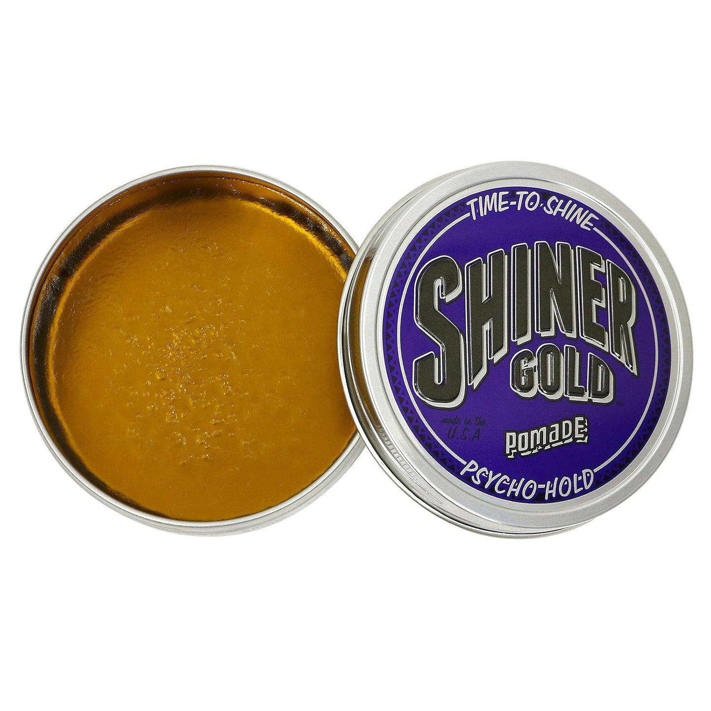 Shiner Gold Psycho Hold Pomade | Extreme Hold | High Shine | Water-based | Coconut Scent, 4oz