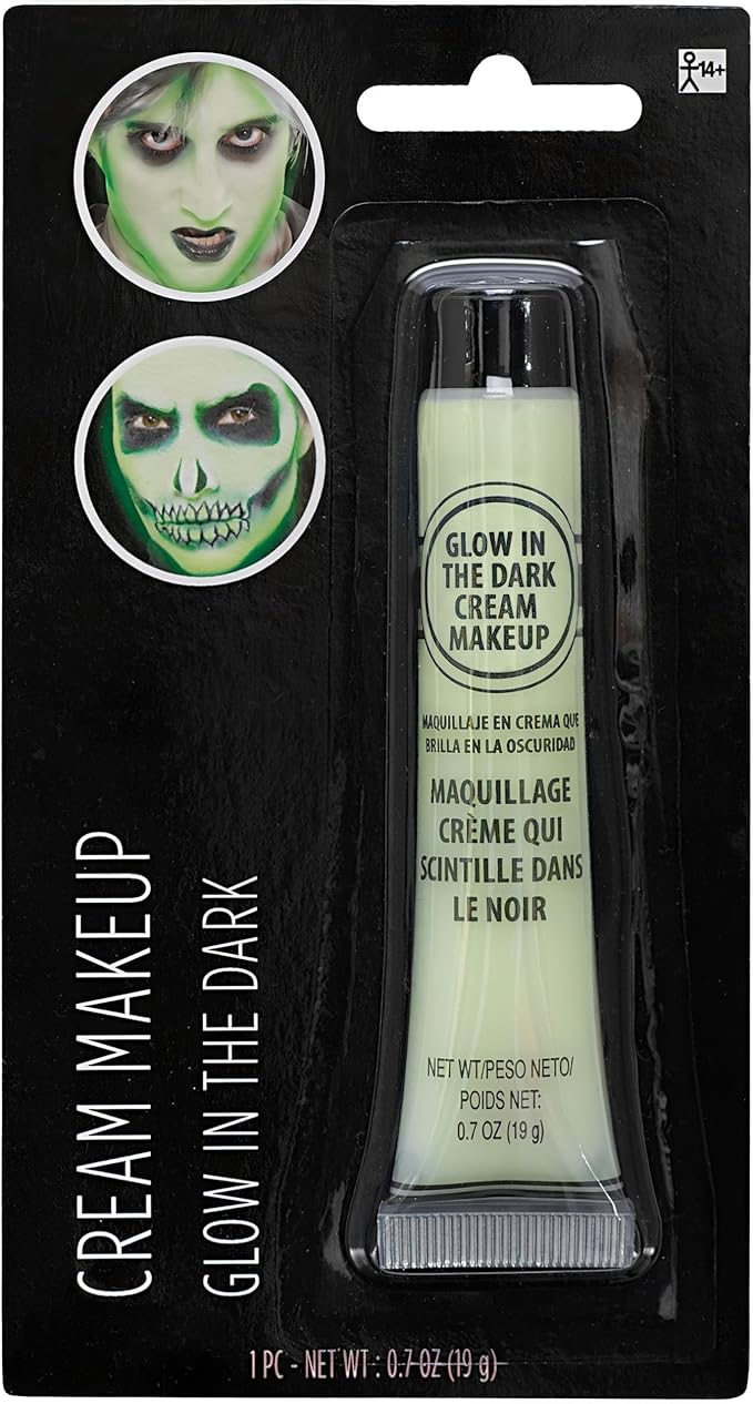 Glow-In-The-Dark Cream Makeup Tube - 0.7 oz. (Pack of 1) - Vibrant Color & Pigmented Perfect for Festive & Creative Looks