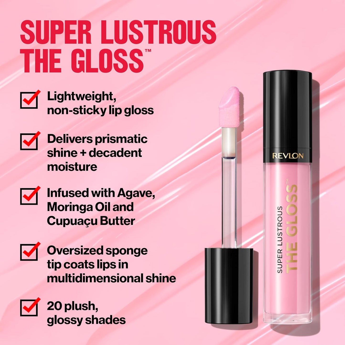 Revlon Super Lustrous Lip Gloss, Non-Sticky, Hydrating, High Shine Finish, 240 Fatal Apple, 0.13 oz