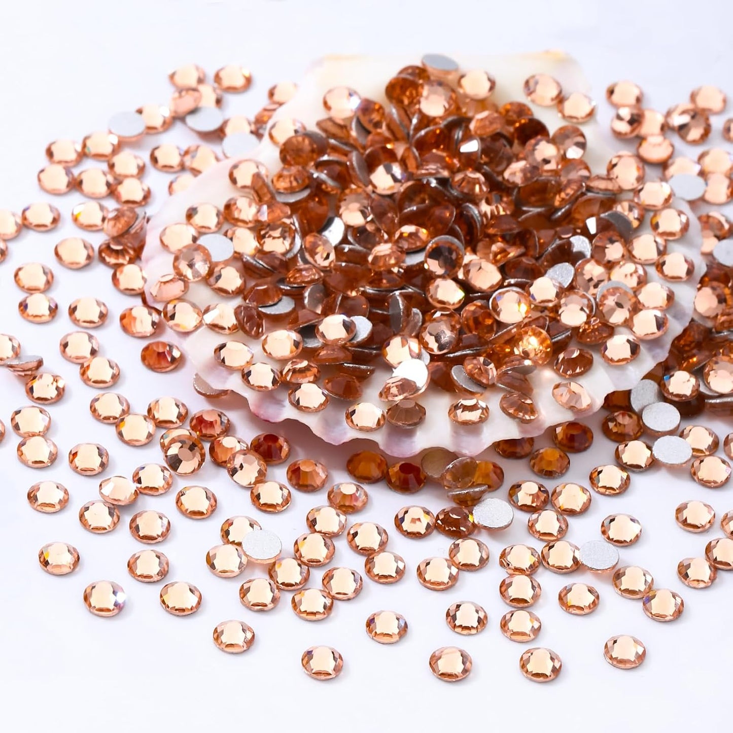 Champagne Flatback Rhinestones, Glass Rhinestones for Nail Art and Craft, Glue Fix, Loose Crystal Gemstones(Champagne, SS10, 1440pcs, 2.7-2.8mm)