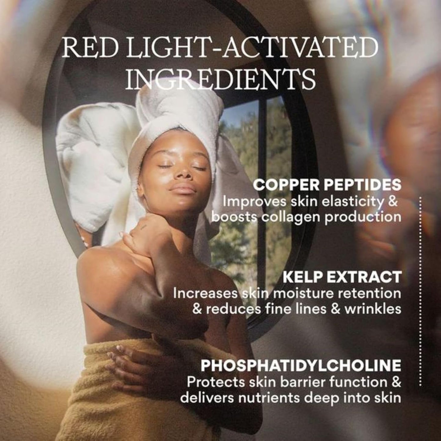 HigherDOSE Light-Activated GLOW SERUM - Anti Aging Face Serum to Plump, Hydrate & Smooth Fine Lines - Made with Vitamin C, Copper Peptides & Hyaluronic Acid - Boosts Benefits of Red Light (1 oz)