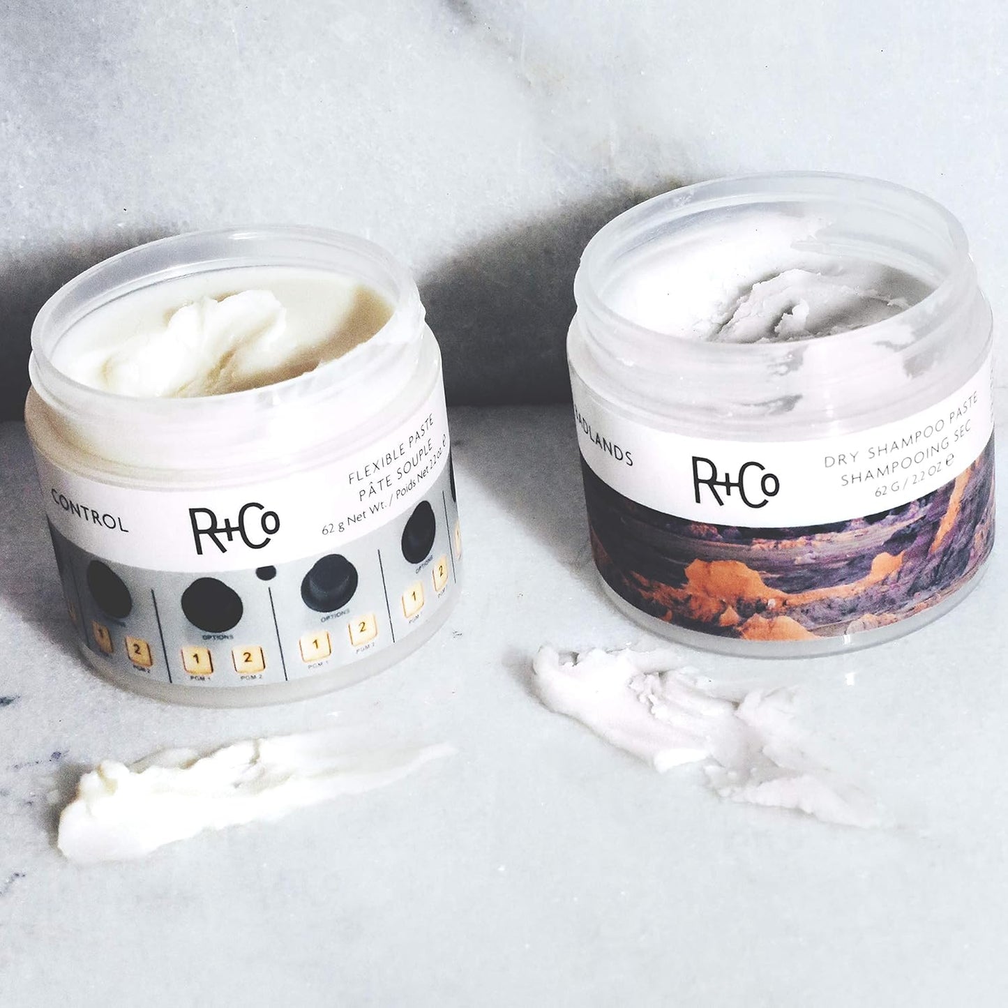 R+Co Control Flexible Paste | Strong Hold + Natural Finish| Vegan + Cruelty-Free | 2.2 Oz