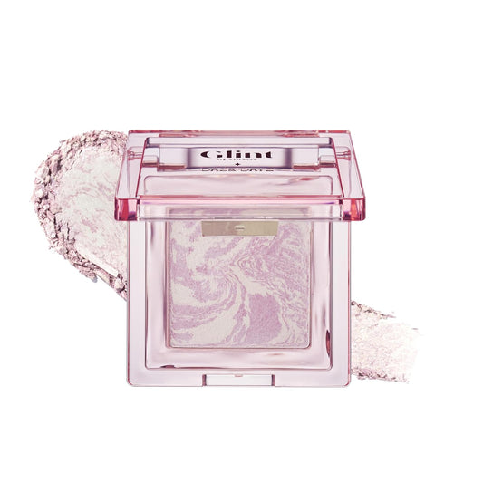 Glint Marble Highlighter (Icicle Moon, 0.08oz) - Korean Makeup. Inspired Baked for Smooth, Radiant Glow, Long-Lasting Wear. Enriched with Micro Pearl Particles