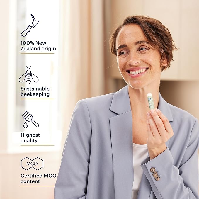 Manuka Health Lip Rescue - 0.16 oz Lip Balm for Dry Cracked Lips - 100% Natural Lip Balm with MGO 250+ Manuka Honey and Beeswax Provides Potent Lip Care