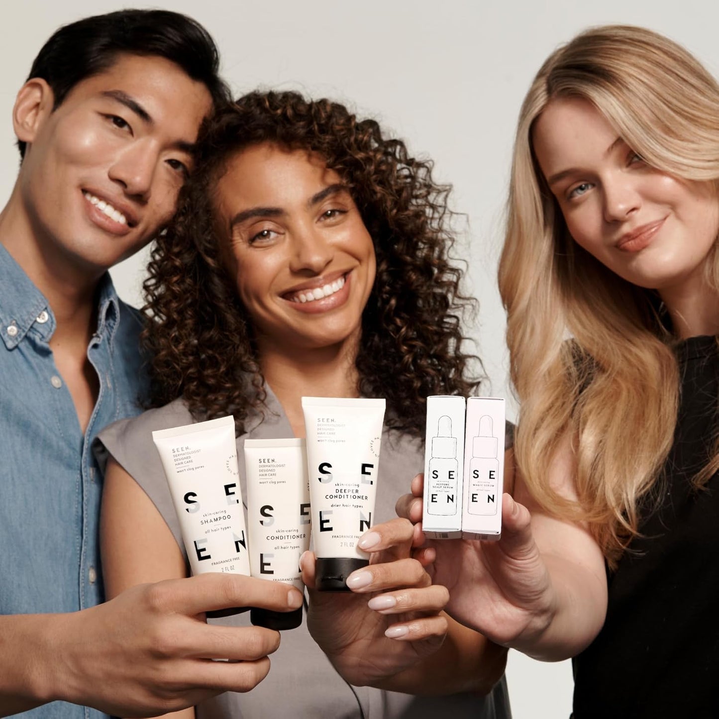 SEEN Discovery Kit - Scented- Non-Comedogenic & Sulfate-Free Hair Set- Dermatologist-Developed - Safe for Sensitive & Acne Prone Skin