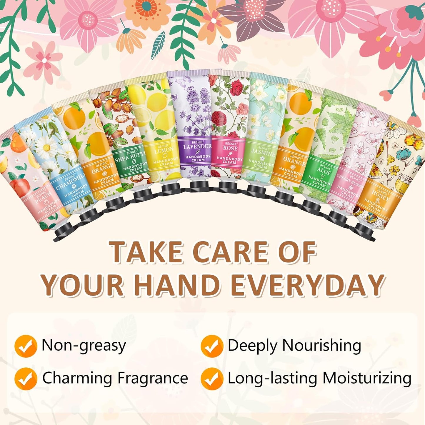 24 Pack Hand Cream Gifts Set For Women, Mini Hand Lotion Travel Size in Bulk for Dry Cracked Hands, Graduation Gifts, End of Year Teacher Appreciation Gifts, Thanksgiving Gifts, Party Favors