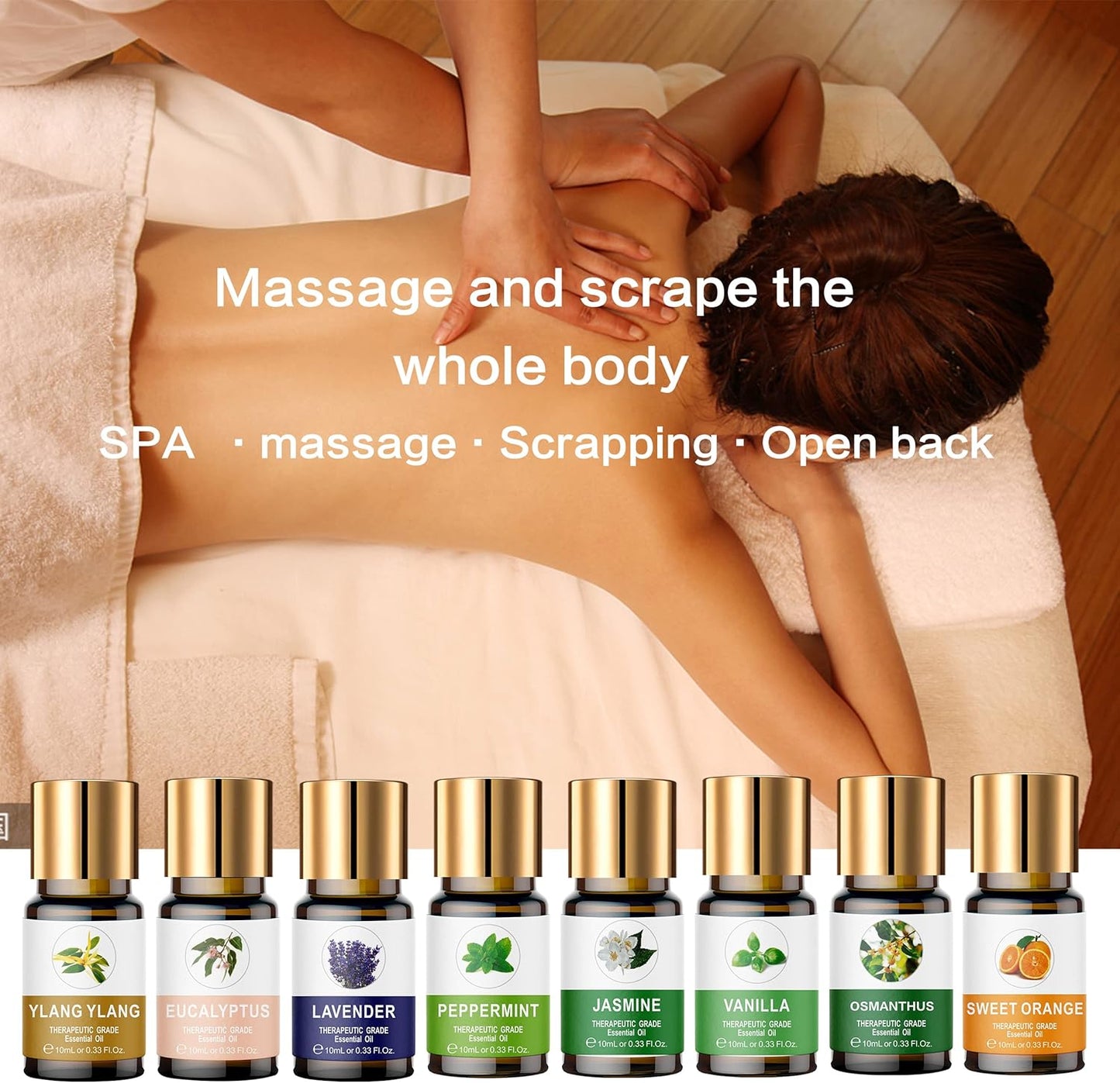 Essential Oils Set, 100% Organic Essential Oil, Lavender, Ylang Ylang, Tea Tree, Eucalyptus Scented Oil, Essential Oils for Diffusers for Home, Candle Making, Humidifiers (8)