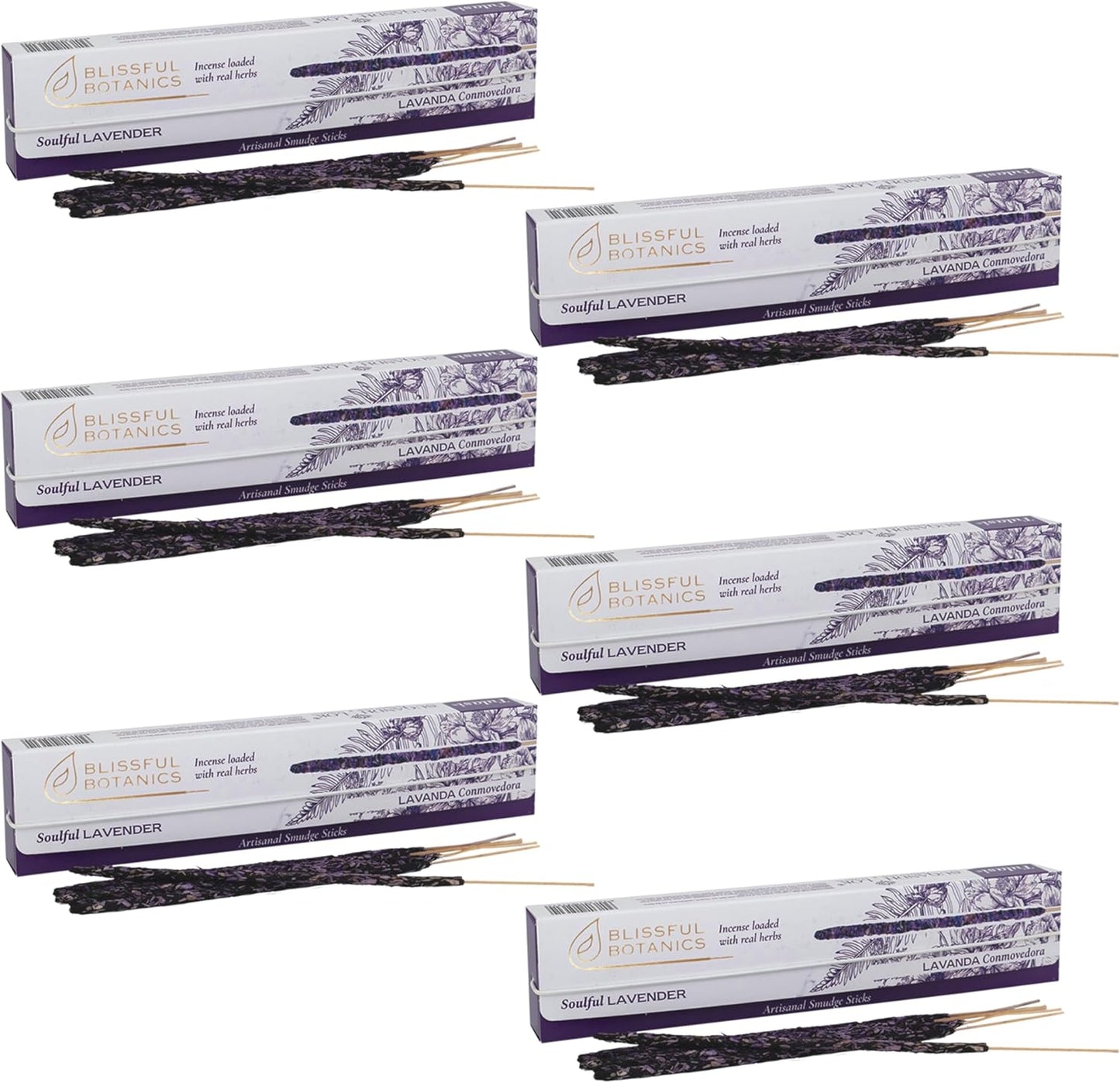 Tulasi Lavender Smudge Incense Sticks Pack – 48 Natural Smudge Sticks (6 Boxes x 8) | Long Burning (55 Min) | Aromatherapy, Spiritual Cleansing, Meditation, Mood Lifting, Air Purifying Incense