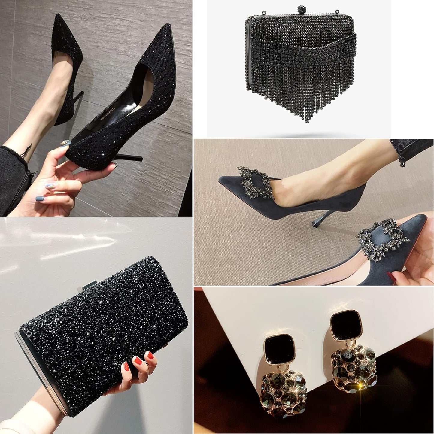 beadsland Flat Back Crystal Rhinestones Round Gems for Nail Art and Craft Glue Fix,Black Diamond (2.7-2.8mm) SS10/1440pcs