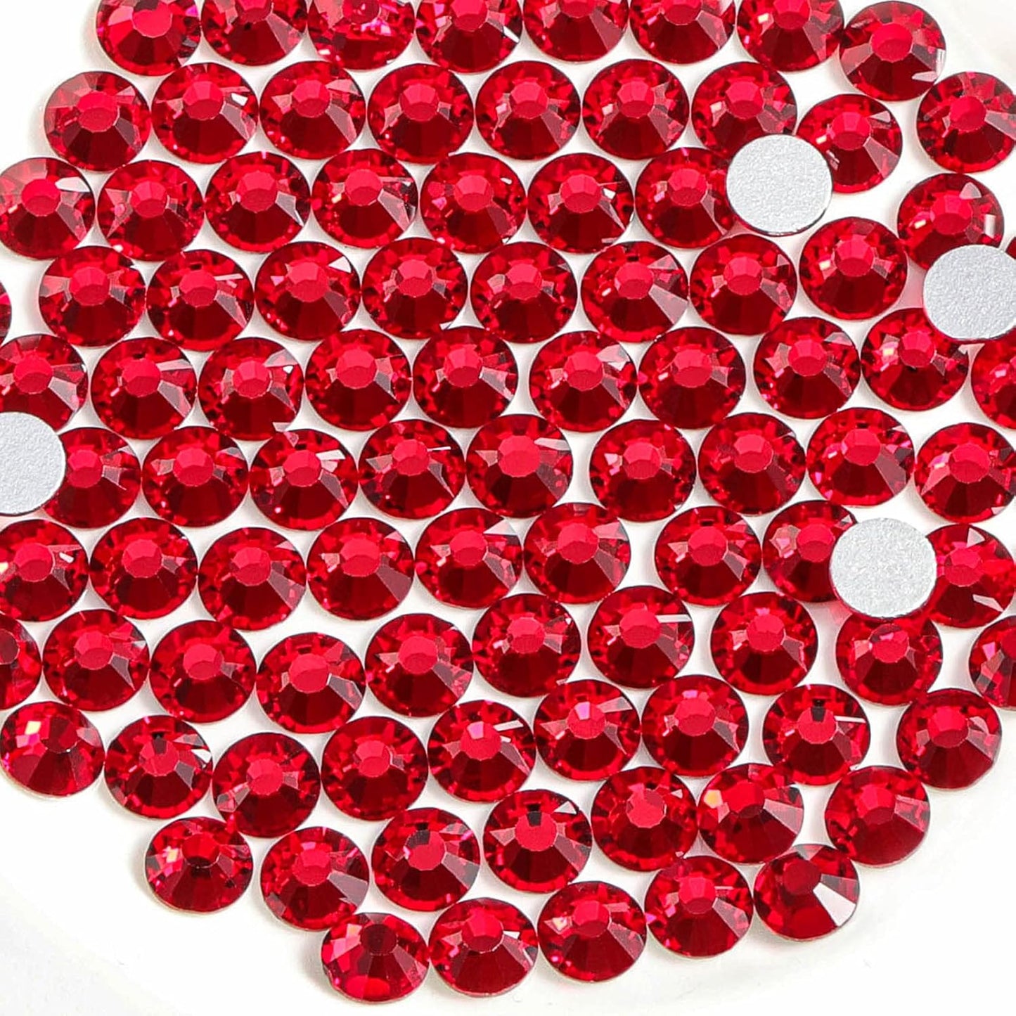 Beadsland 1440 Pieces Flat Back Crystal Rhinestones Round Gems,Siam,SS6,1.9-2.1mm