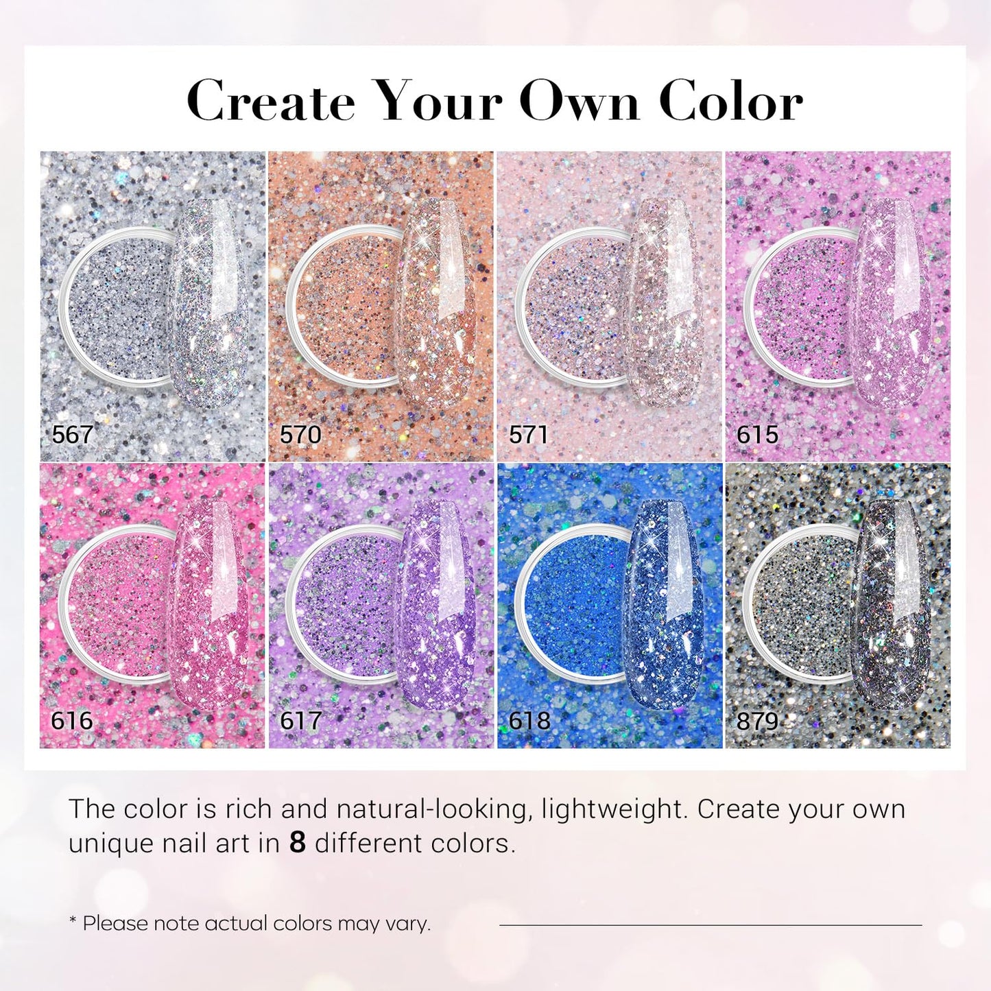 AZUREBEAUTY Dip Nails Powder Starter Kit, Silver Pink Blue Purple Black Shiny Chrome Platinum 8 All Season Colors with Nail Sticks, Base Glossy/Matte Top Coat Activator Liquid Set Manicure Art 30 PCS