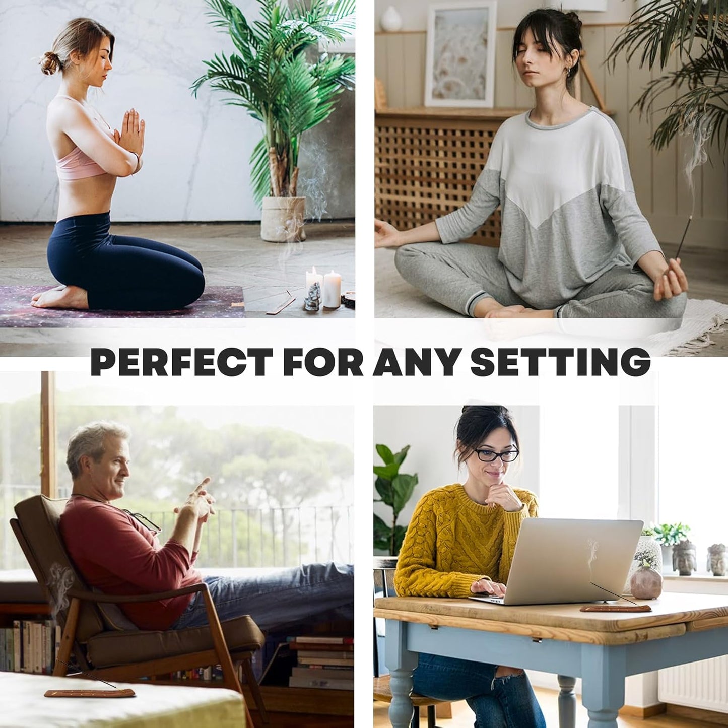 Mecka Chill Out Aromatherapy Incense Sticks Gift Set | Set of 7 Unique Scents- 140 Insence-Sticks for Yoga, Relaxation, Meditation & Positivity | Premium Organic and Slow Burning Insenses