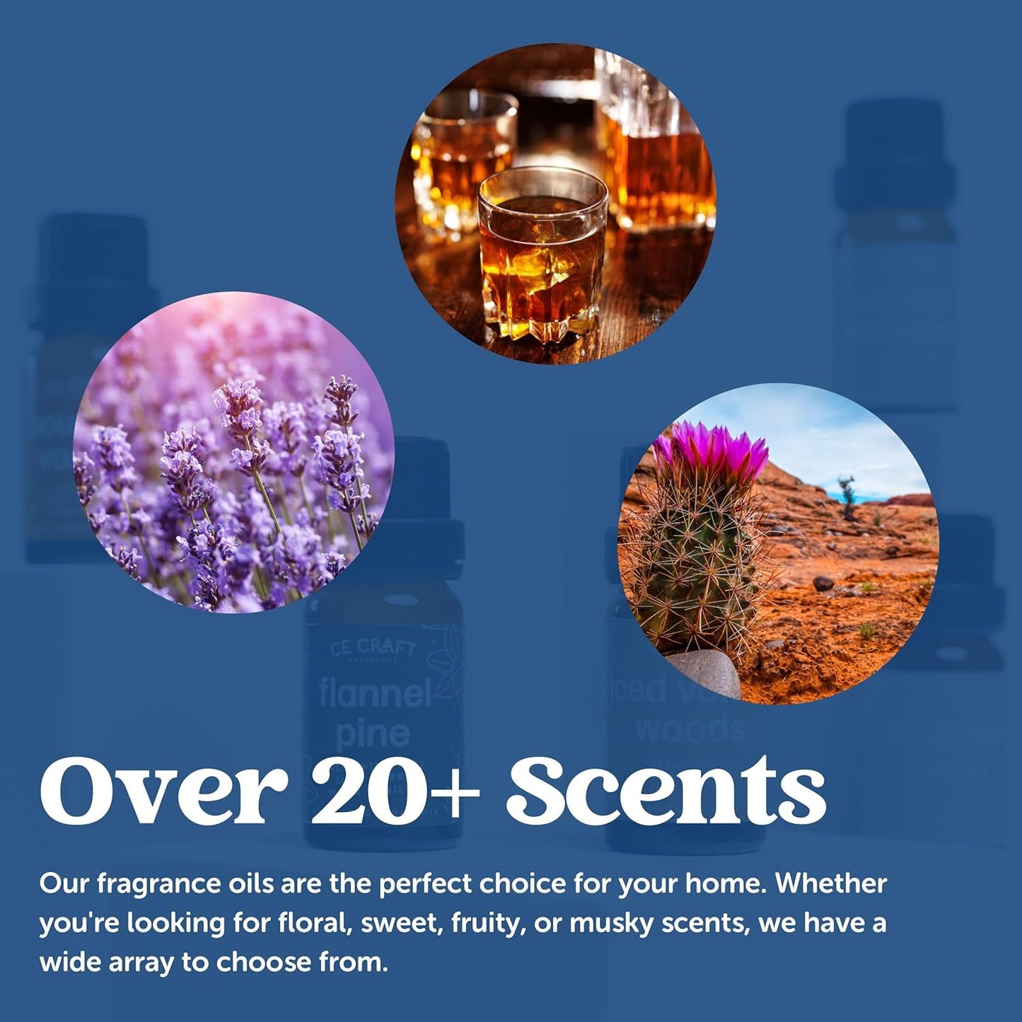 CANDECraftCo Premium Fragrance Oil – Diffuser Oils Fragrances Scented for Home, Candle Soap Making Supplies, Aromatherapy Blends for House (0.34 Fl Oz) (2-Pack, Teakwood & Mahogany + Apple & Mahogany)