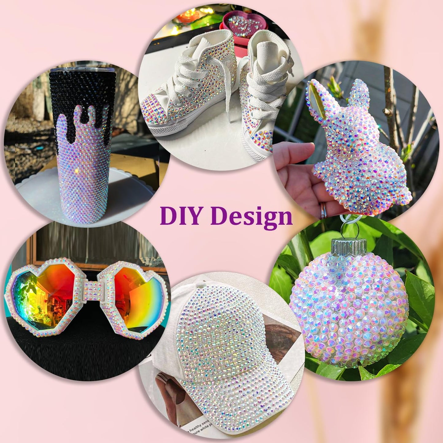 30000Pcs Resin Rhinestones for Bedazzling with Tweezers, White AB Rhinestones for Crafting with B7000 Jewelry Glue for DIY Crafts Clothing Tumblers Shoes Fabric Nail Art