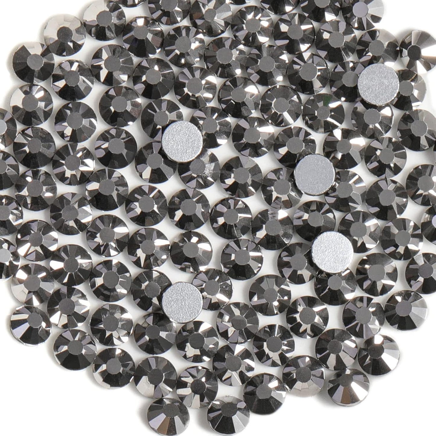 Beadsland 288 Pieces Flat Back Crystal Rhinestones Round Gems,Hematite,SS30,6.3-6.5mm
