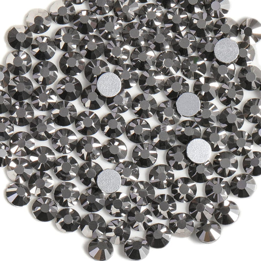 Beadsland 1440 Pieces Flat Back Crystal Rhinestones Round Gems,Hematite,SS20,4.6-4.8mm
