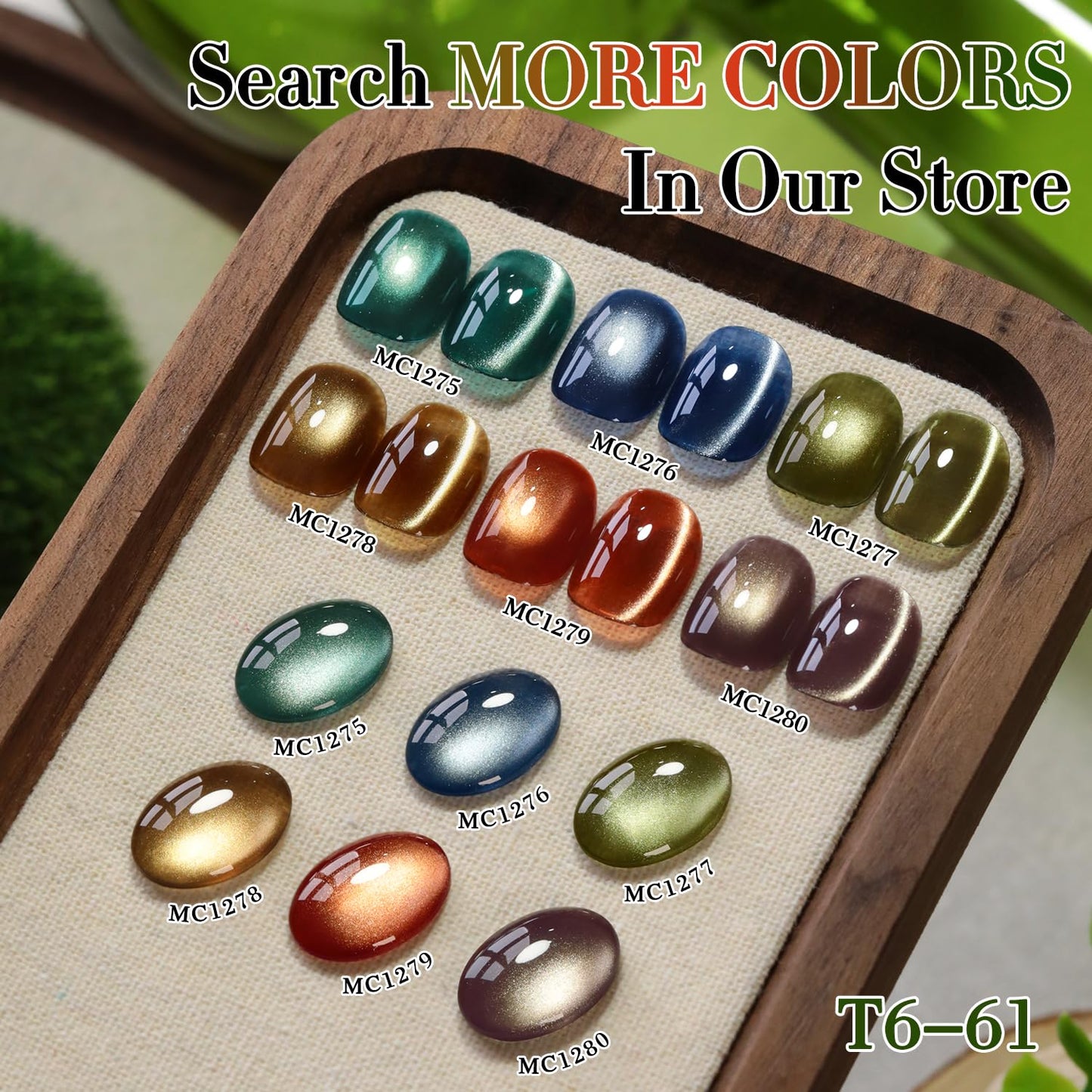 Double Rhythm 0.5 Oz Cat Eye Gel Polish with Magnet Same Color Same Bottle Holographic Glitter Shimmer Translucent Color Salon 15 ML Magnetic Nail Art (Olive Brown-MC1278)