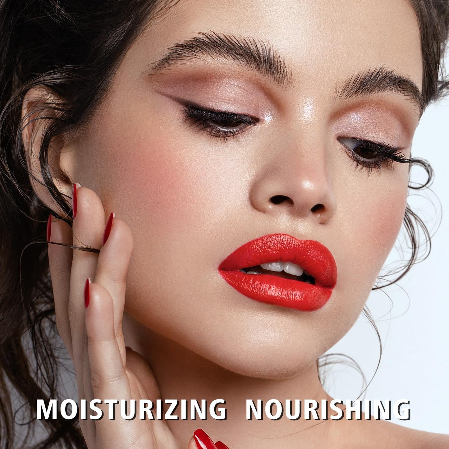 3Pc Moisture Lipsticks for Women Nude Pink Red Lipstick Hydrate Tinted Lip Balm for Dry Cracked Lips Glossy Lip Color, MA55/62/63