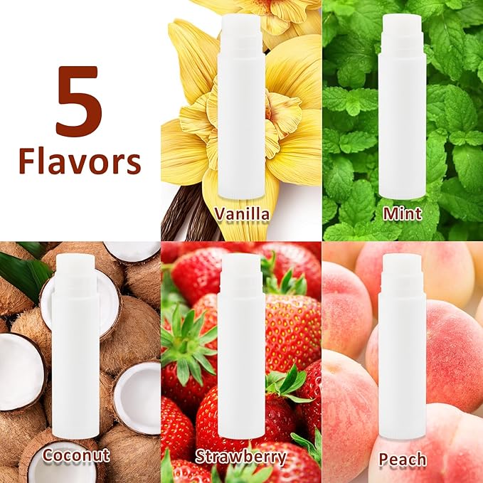 DMSKY Lip Balm Bulk Unlabeled 200 Pack, Natural Ingredients Vitamin E Shea Butter, Custom Chapstick Bulk For Party Favors & Wedding Favors