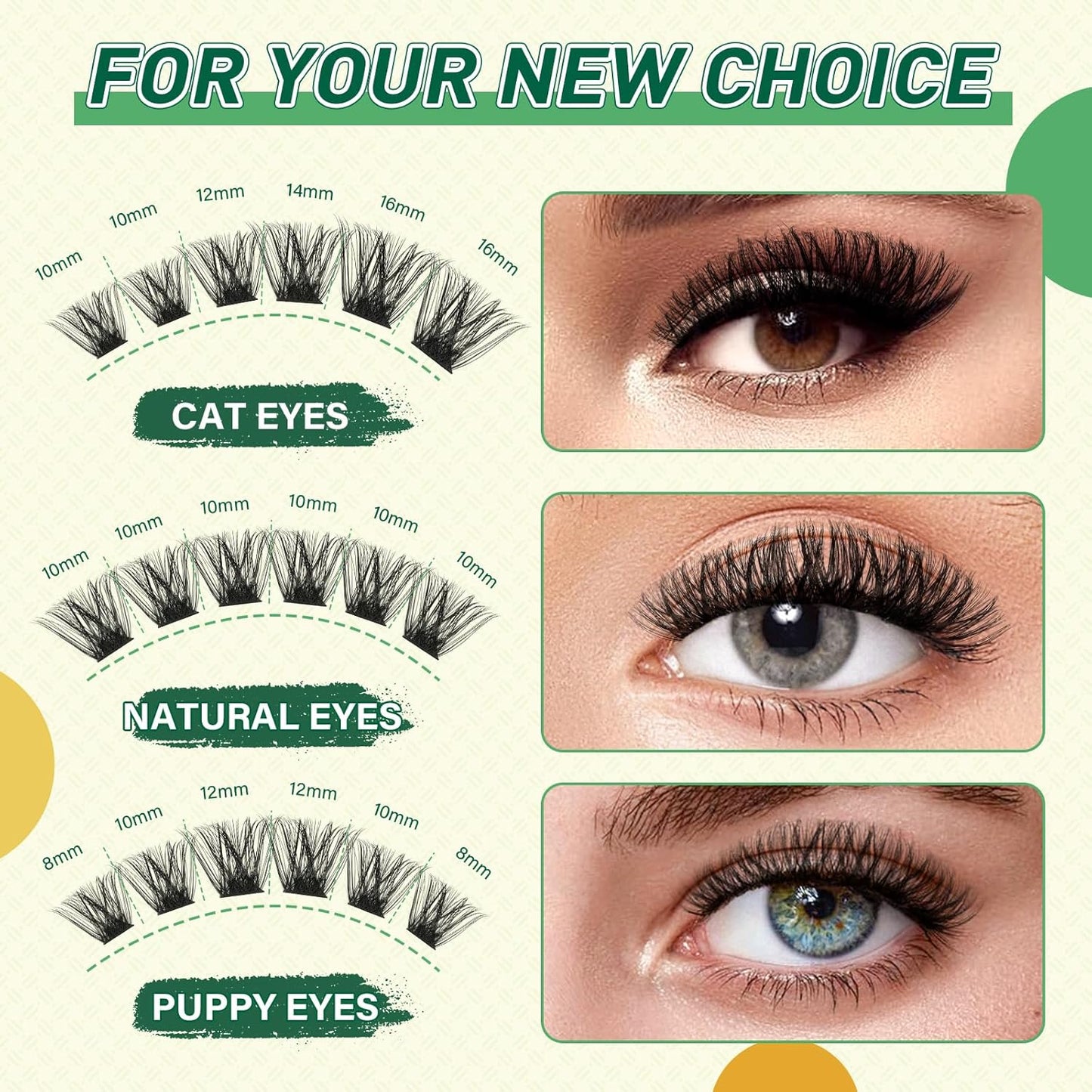 DIY Lash Extension Kit KEYYOU 144pcs Lash Clusters Eyelash Extension Kit with Mascara Brush Bond and Seal Lash Glue Remover Lash Applicators Lash Brush for DIY Lash Extensions (Y03 Kit)