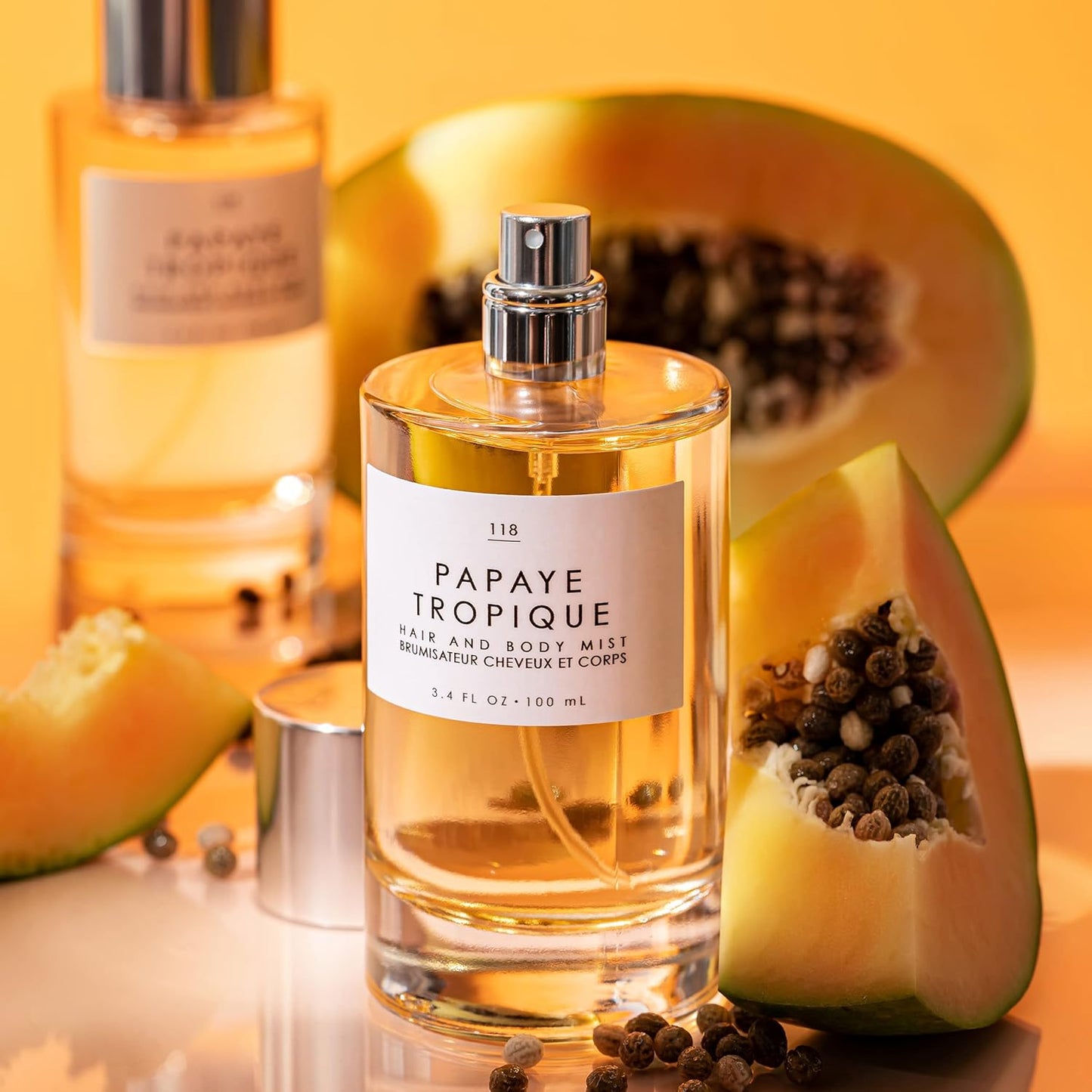 Le Monde Gourmand Papaye Tropique Hair & Body Mist - 3.4oz (100ml) - Floral, Fruity, Sandalwood Fragrance Notes