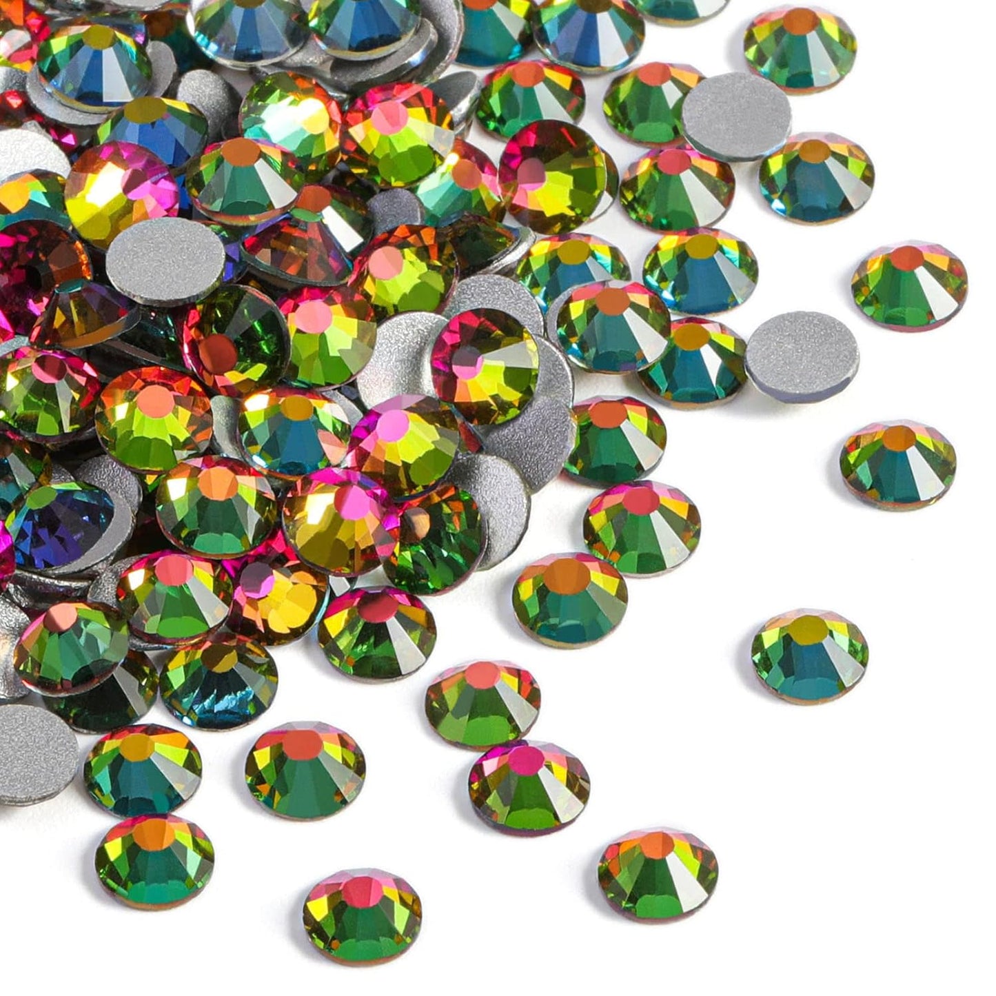 Beadsland Flat Back Crystal Rhinestones Round Gems for Nail Art and Craft Glue Fix, Rainbow (2.9-3.0mm) SS12/1440pcs