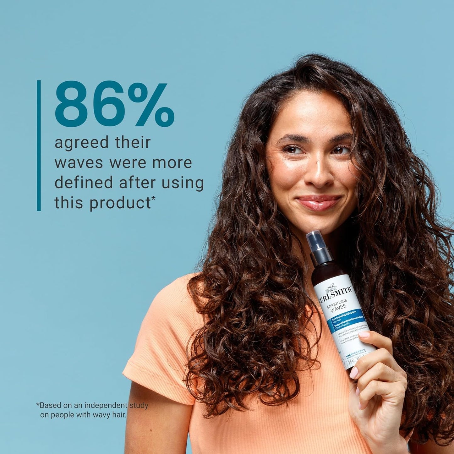 CURLSMITH - Effortless Waves Styling Spray, Lightweight and Moisturising, Reduce Frizz, Natural Look, For Wavy and Curly Hair, Vegan (59ml/2 fl oz) Trial or Travel Size