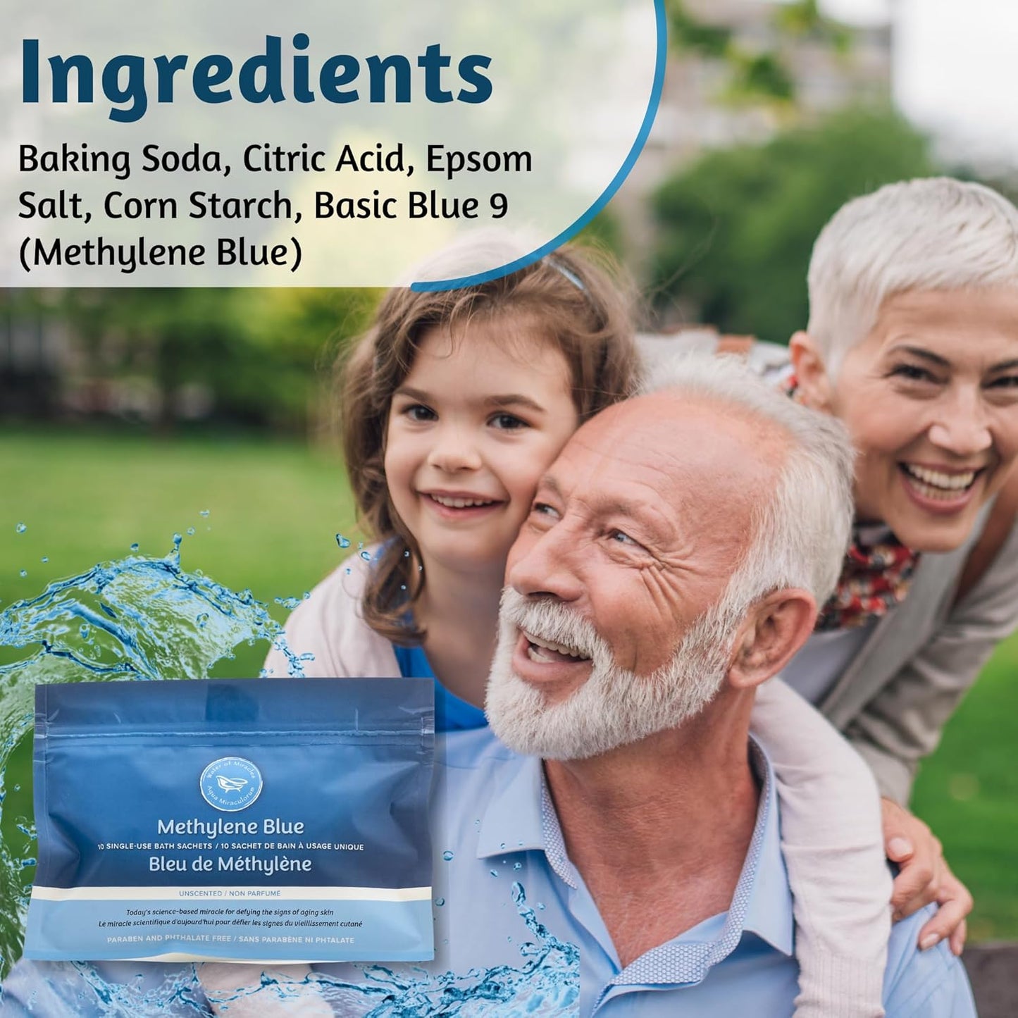 Methylene Blue Bath Soak | Age Defying Serum for Aging and Fragile Skin | Supplement for Defying The Signs of Aging Fragile Skin | USP Pharmaceutical Grade | 10 Dissolvable Sachets