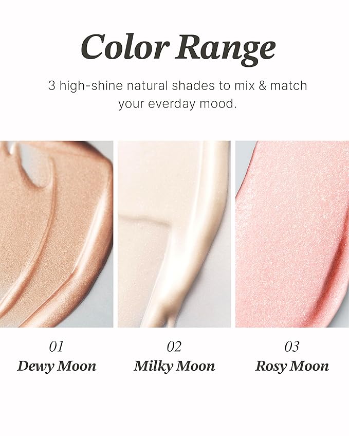 Glint Stick Highlighter (Dewy Moon, 0.24oz) - Multi-Use Illuminator Stick by LG Beauty. Creamy & Blendable Color.