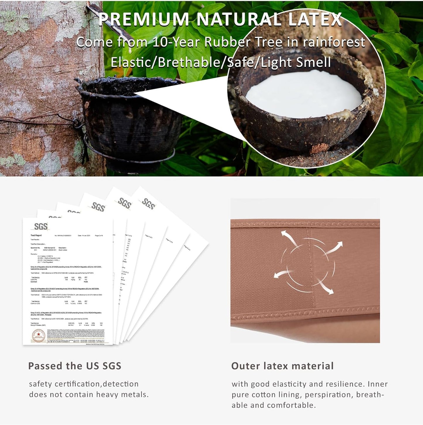 FeelinGirl Waist Trainer for Women Latex Waist Trainers Vest Plus Size Waist Cincher Corset 3 Belts Hooks Steel Bones