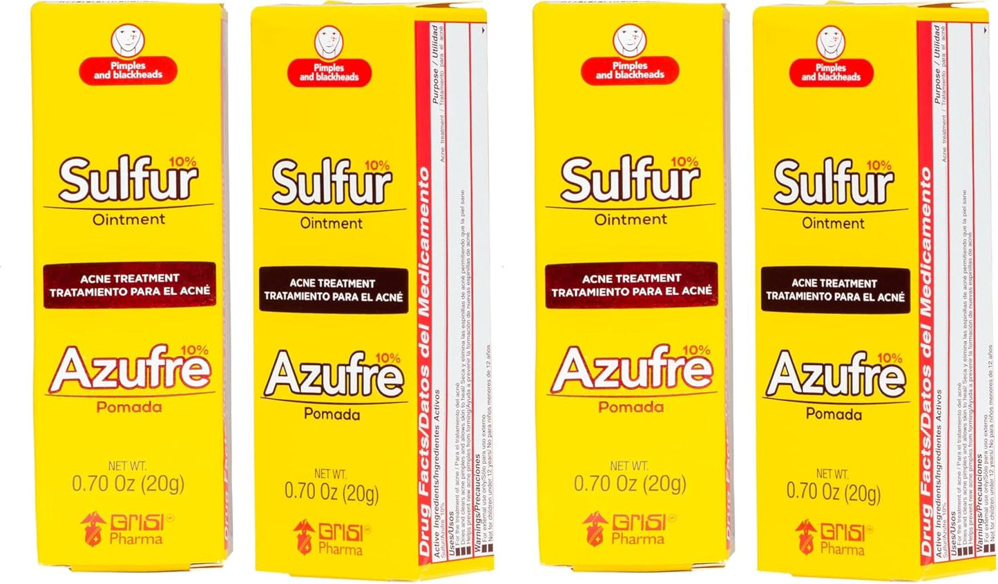 Sulfur Ointment with 10% Sulfur, Assists You in Treating Pimples, Blackheads or Blemishes, Acne Treatment, 2 Count (Pack of 2)