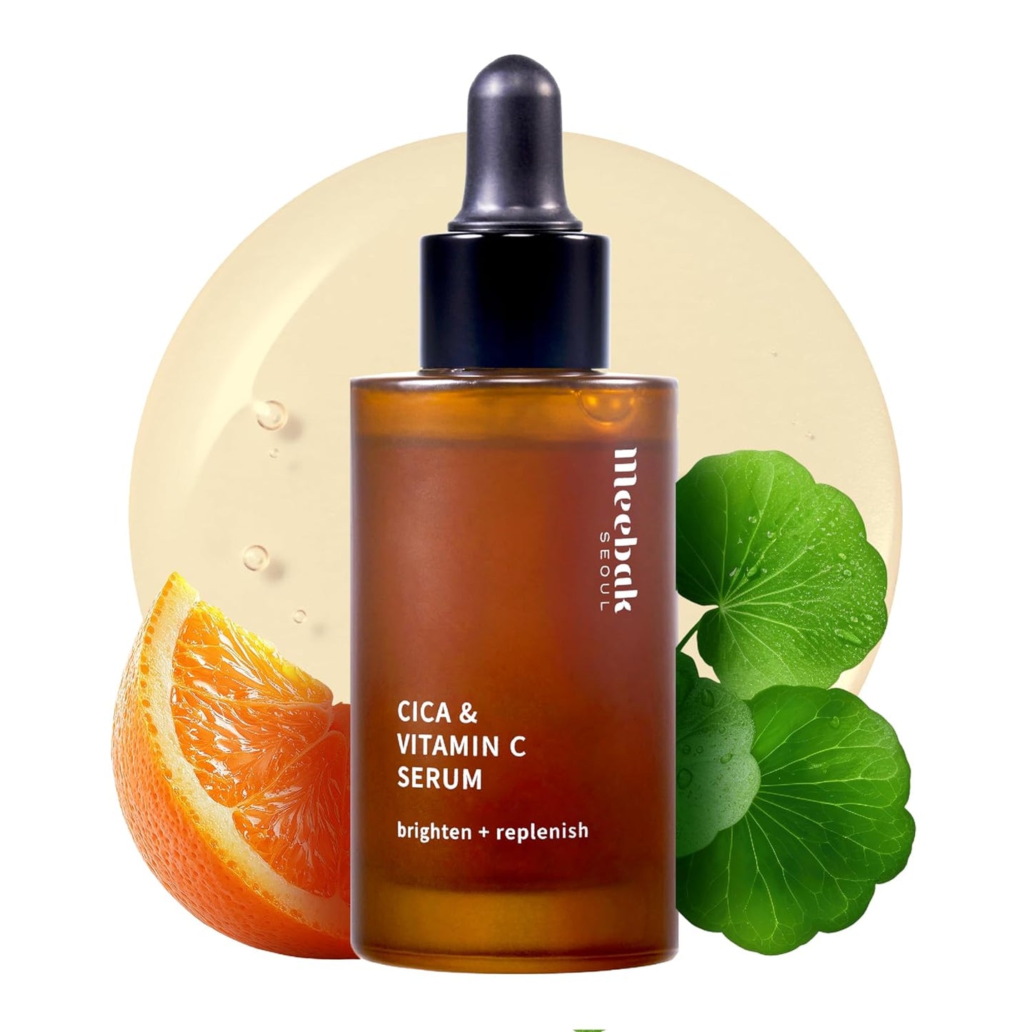 Meebak Korean Vitamin C Serum | Brightening Dark Spot Remover | Soothing Anti Aging & Skin Brightening w/Centella Asiatica, Panthenol, & Adenosine