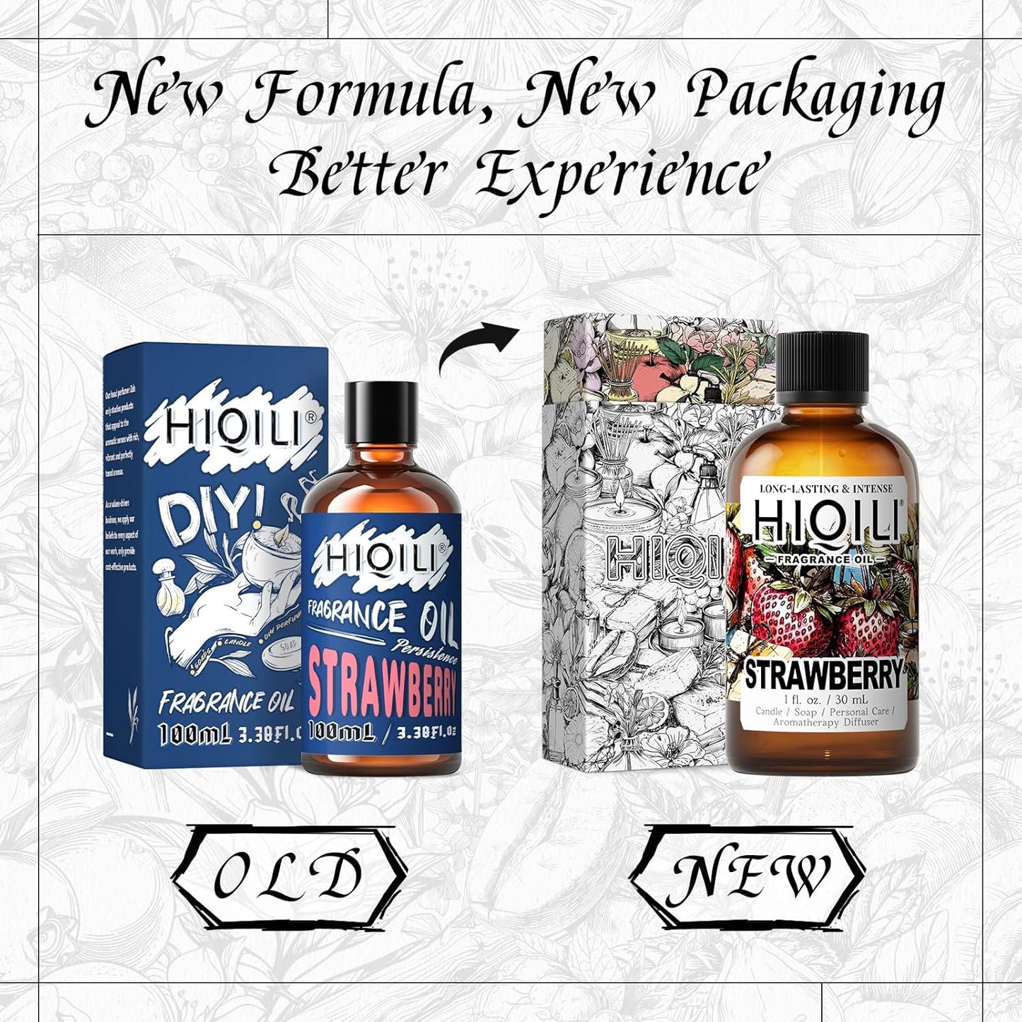 HIQILI Strawberry Fragrance Oil for Diffuser Use, Great for Candle, Soap, Body Butter Making, DIY Fruity Scent Perfume - 1 Fl Oz