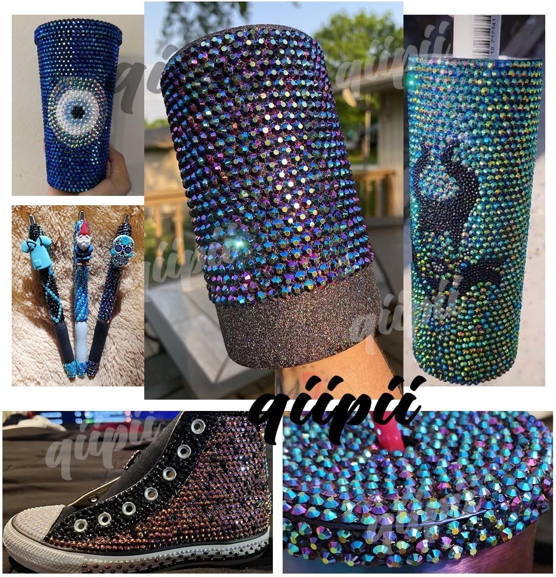 3 Boxes Classic Jean Blue Resin Crystal Rhinestones for Bedazzling Crafting 3mm 4mm 5mm Midblue‌ Flatback Stones Diamonds Crystals Gems for Face Eyes Makeup Tumblers Bottles DIY Crafts Clothes